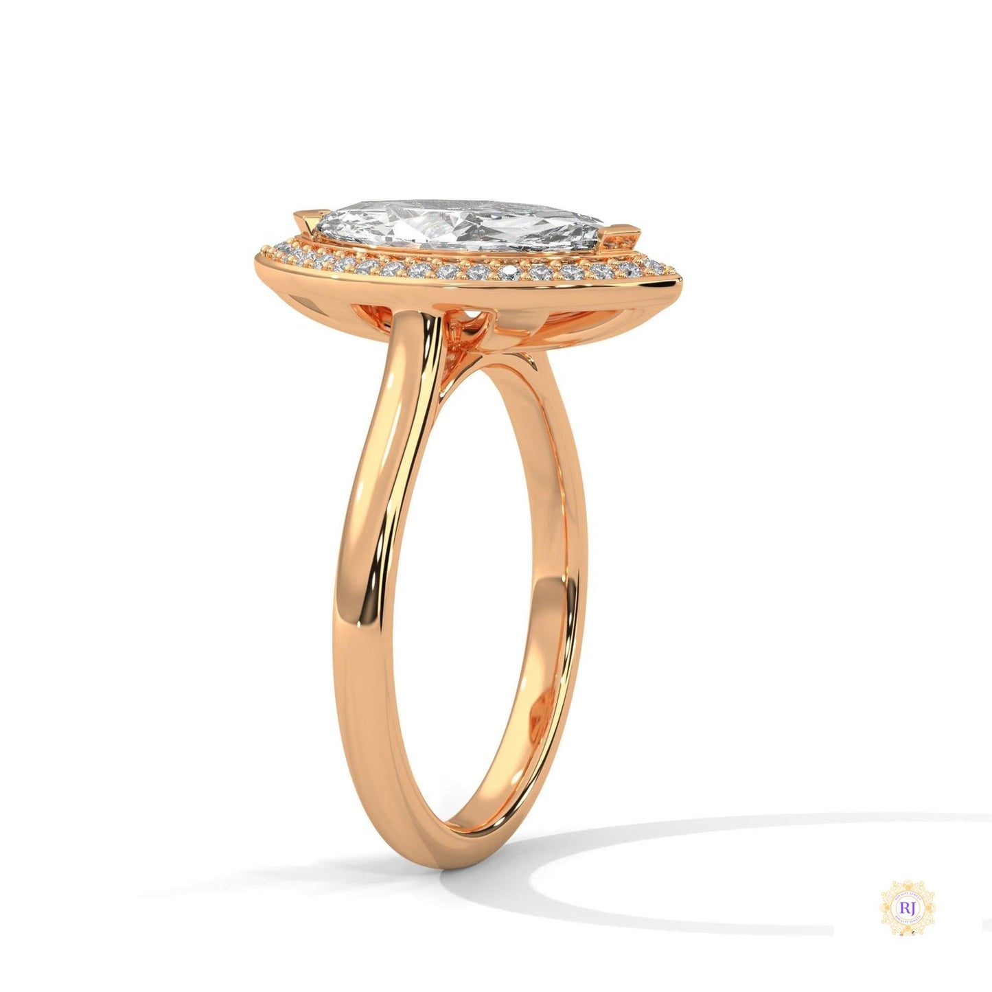 2.20 Ct. Marquise Halo Diamond Ring