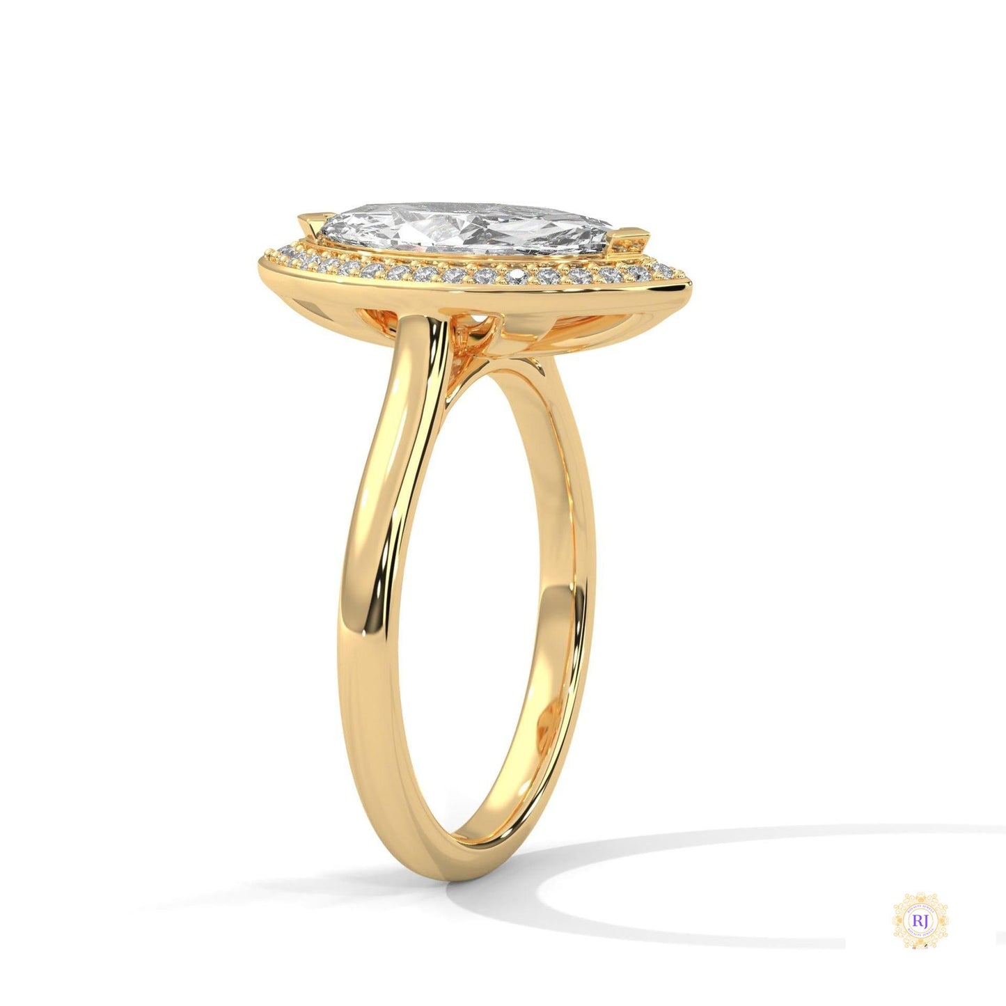 2.20 Ct. Marquise Halo Diamond Ring
