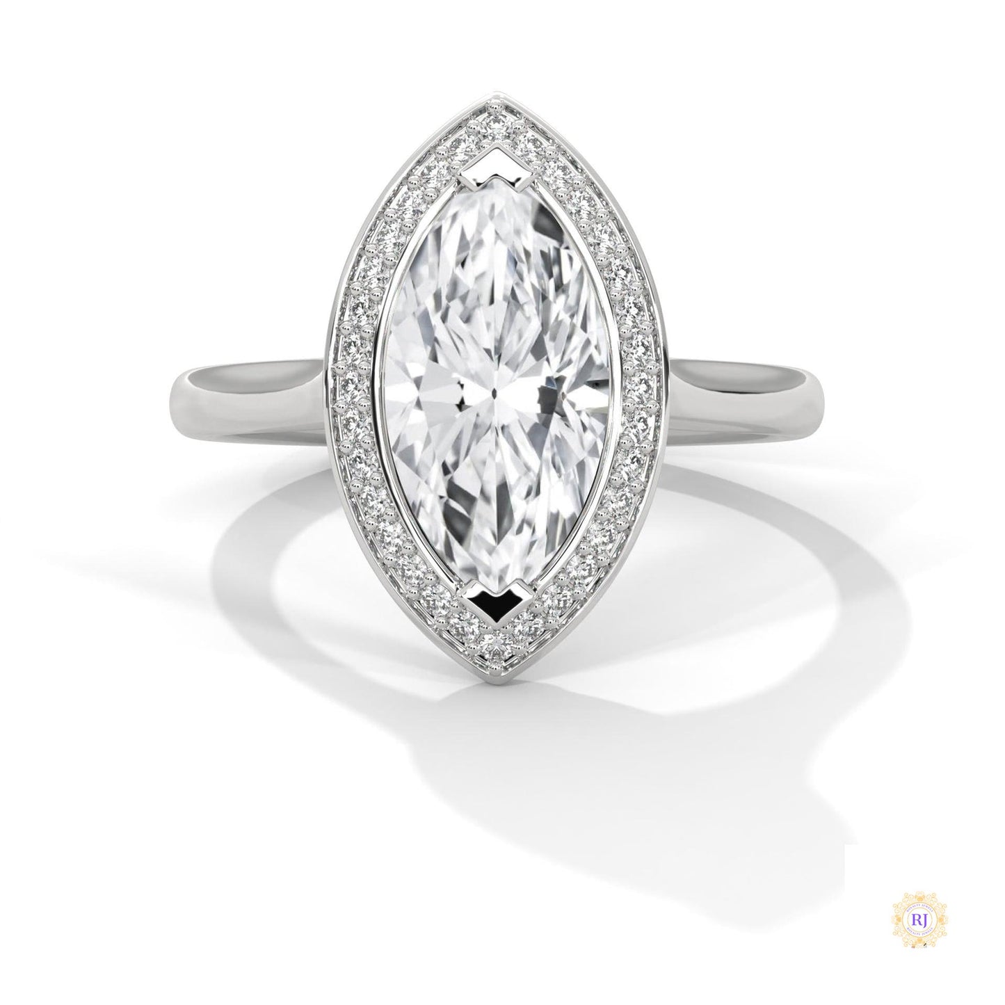2.20 Ct. Marquise Halo Diamond Ring