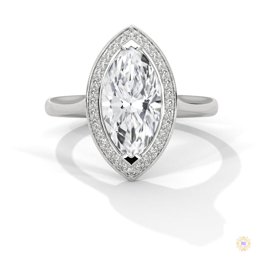 2.20 Ct. Marquise Halo Diamond Ring