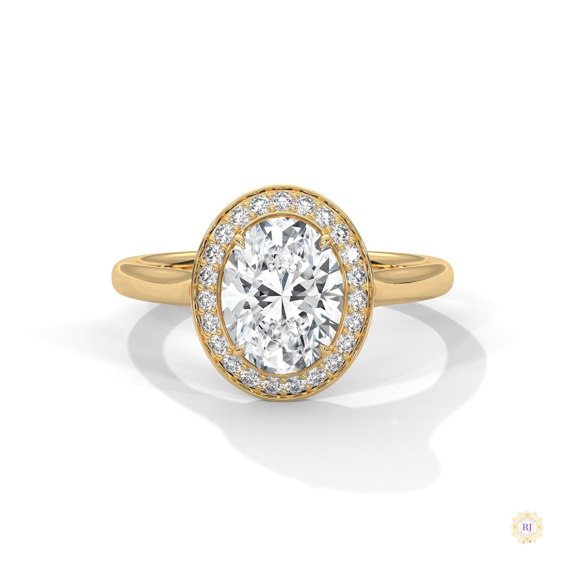 2.20 Ct. Oval Halo Lab Diamond Ring