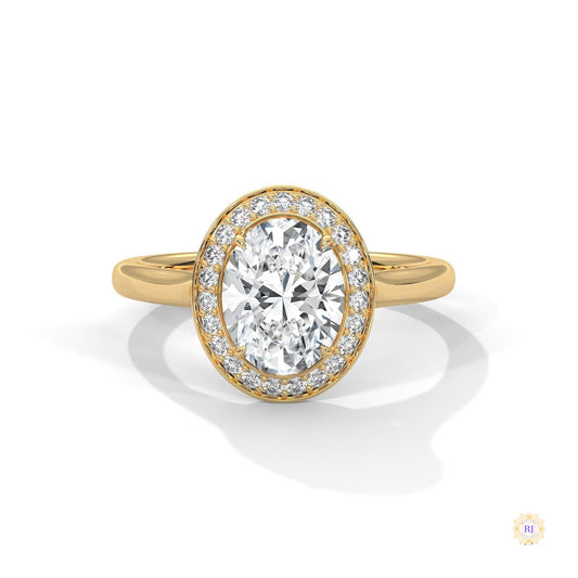 2.20 Ct. Oval Halo Lab Diamond Ring