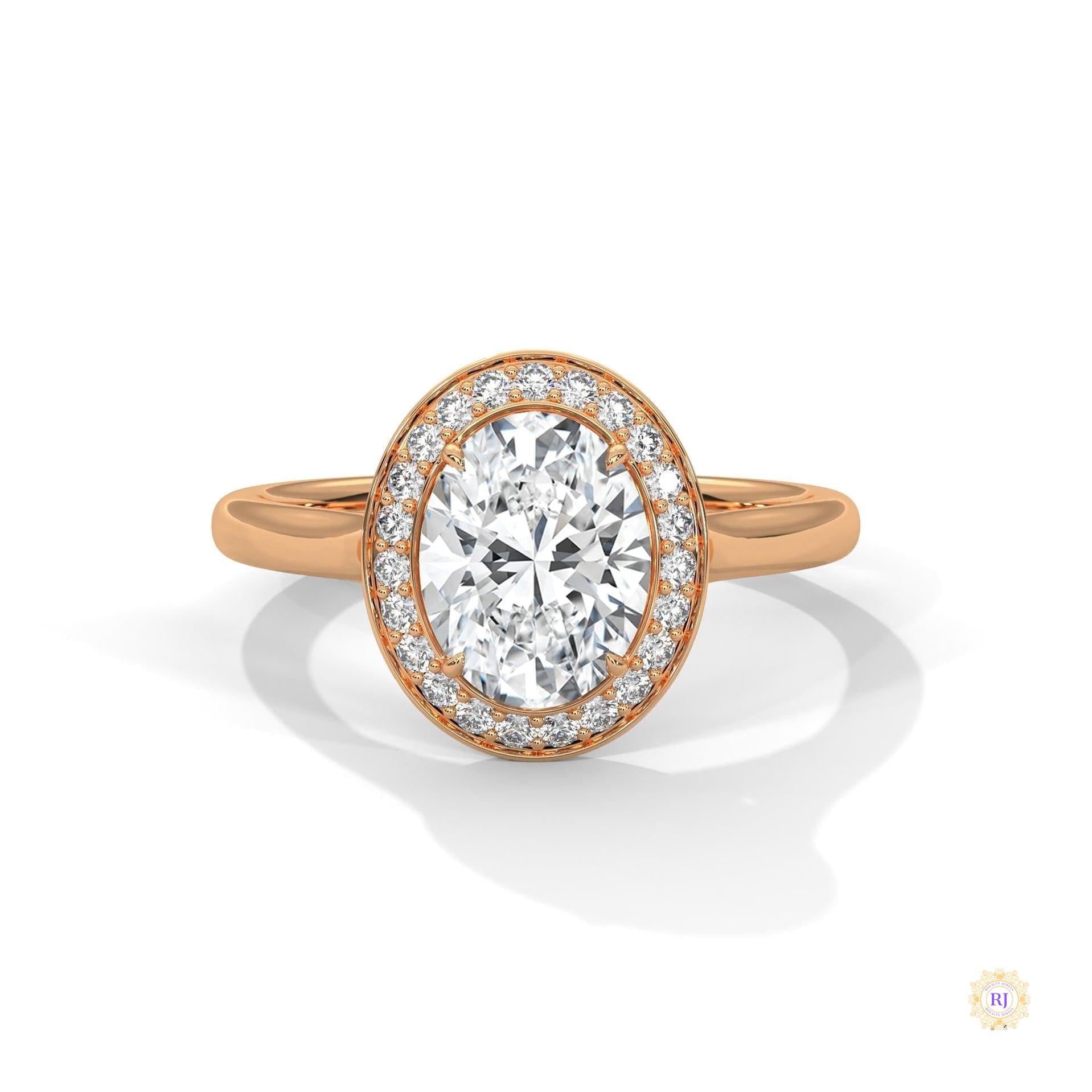2.20 Ct. Oval Halo Lab Diamond Ring