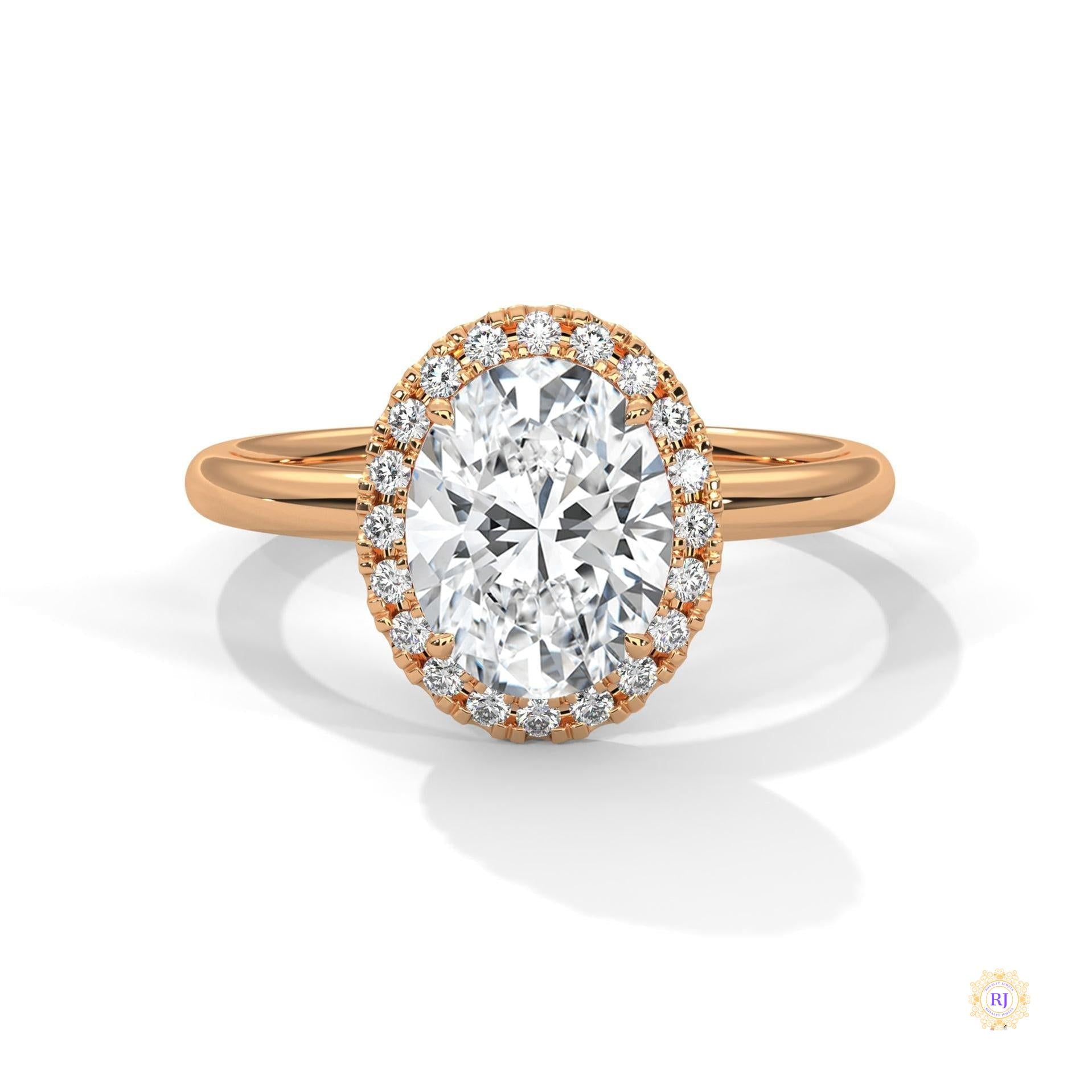 2.20 Ct. Oval Halo Lab Diamond Ring
