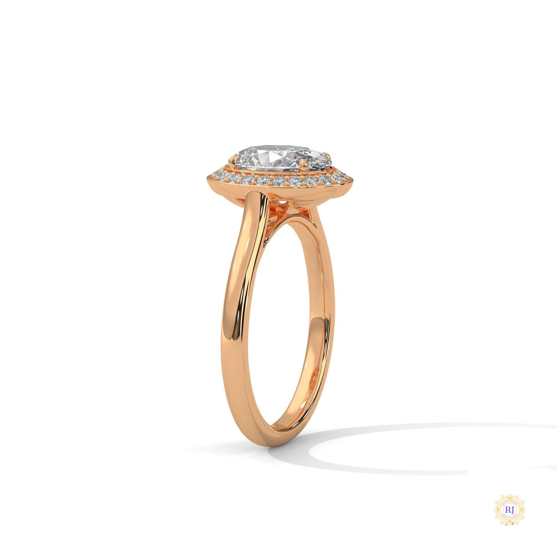 2.20 Ct. Oval Halo Lab Diamond Ring