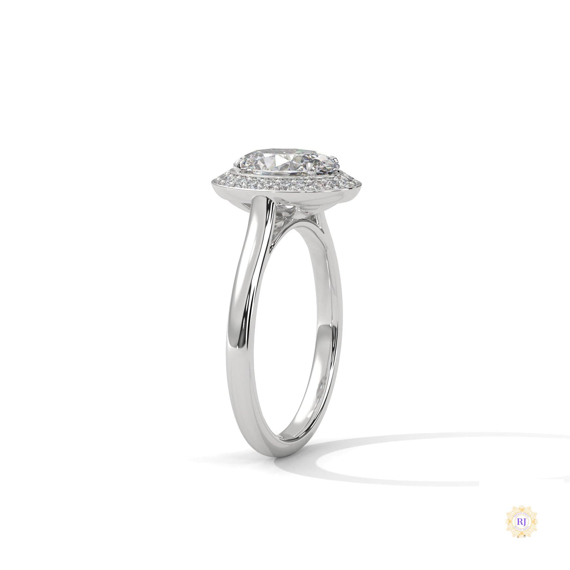 2.20 Ct. Oval Halo Lab Diamond Ring