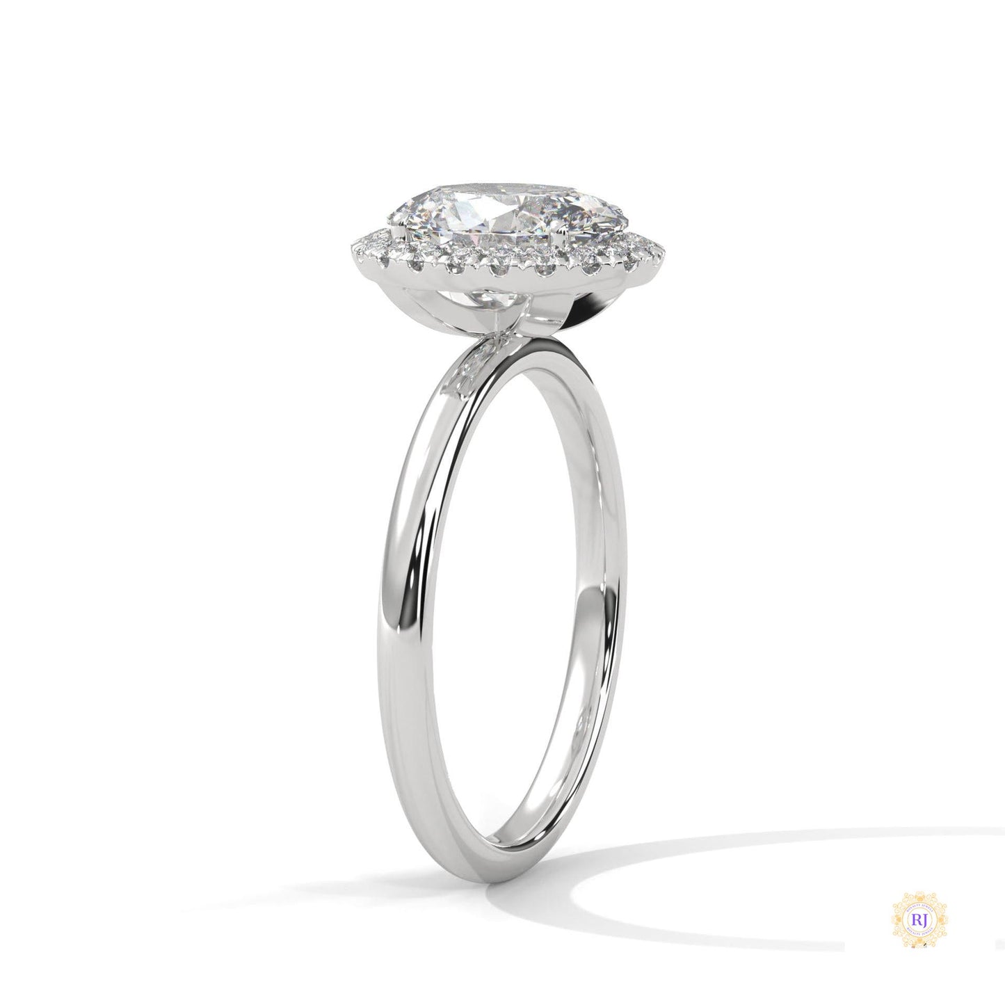 2.20 Ct. Oval Halo Lab Diamond Ring