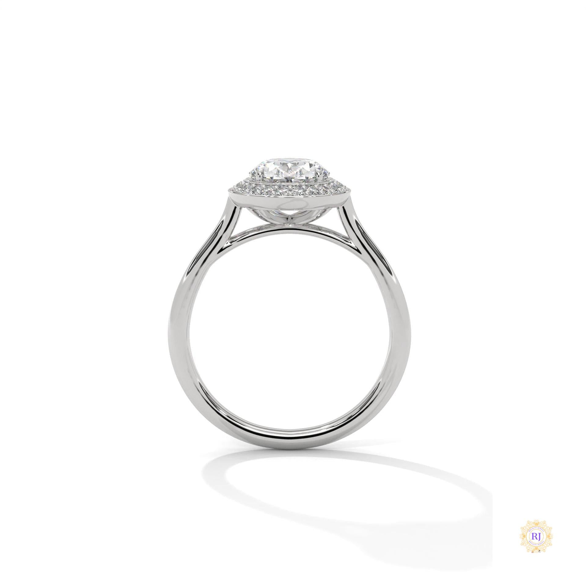 2.20 Ct. Oval Halo Lab Diamond Ring