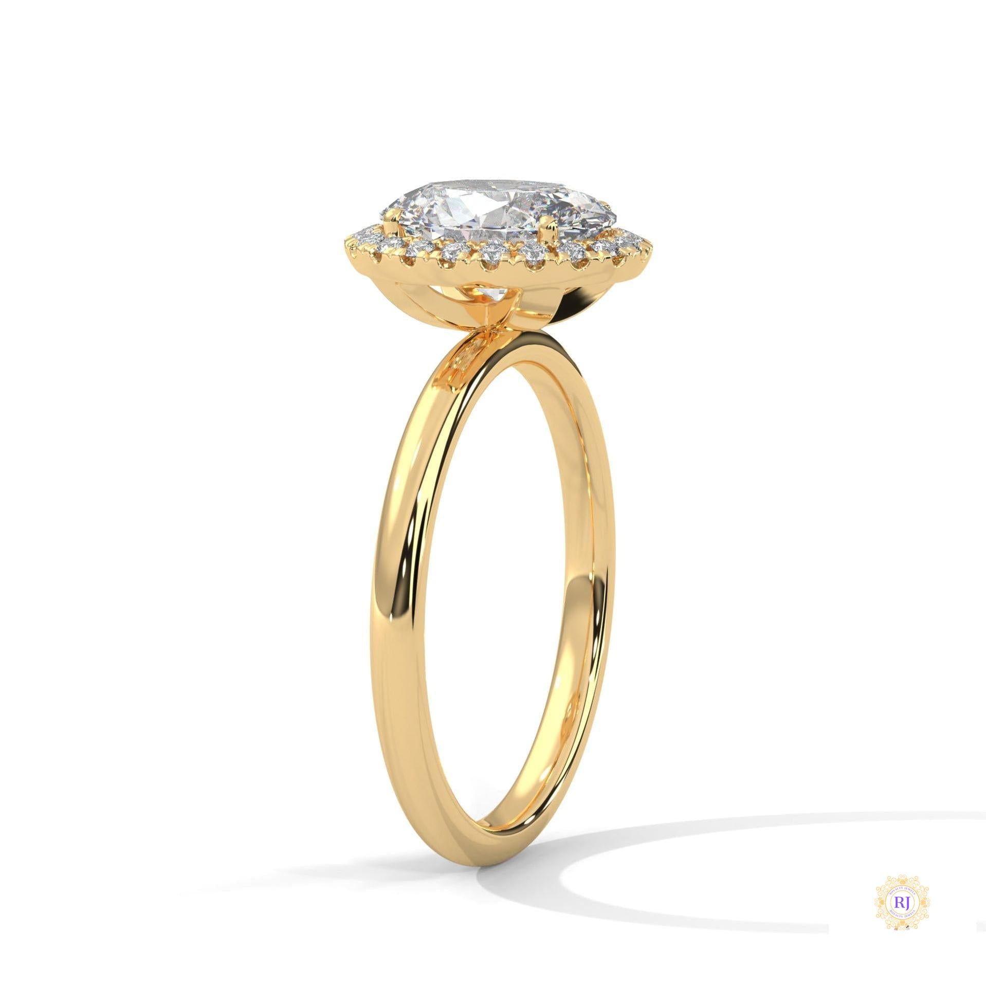 2.20 Ct. Oval Halo Lab Diamond Ring
