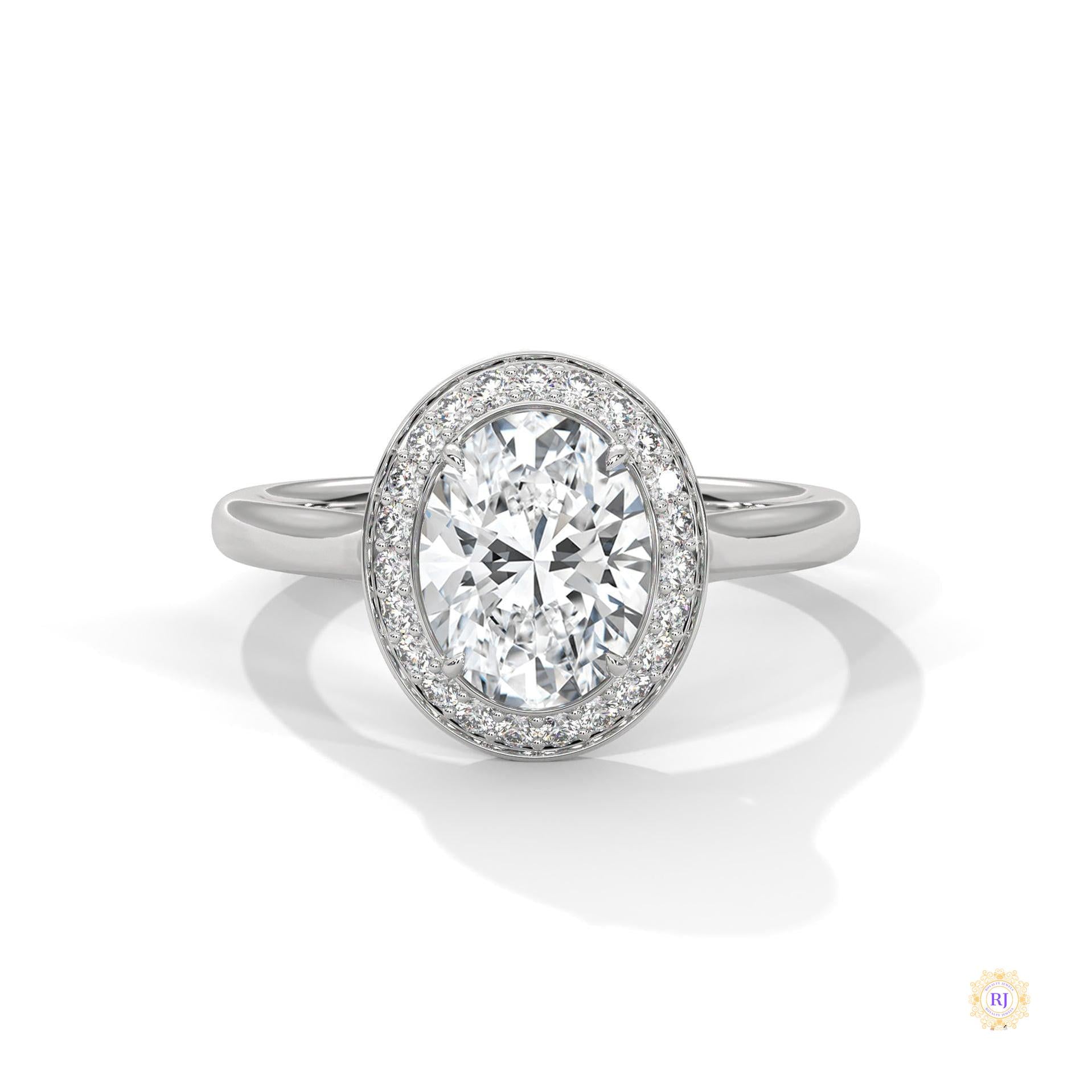 2.20 Ct. Oval Halo Lab Diamond Ring