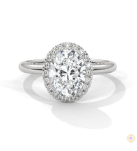 2.20 Ct. Oval Halo Lab Diamond Ring