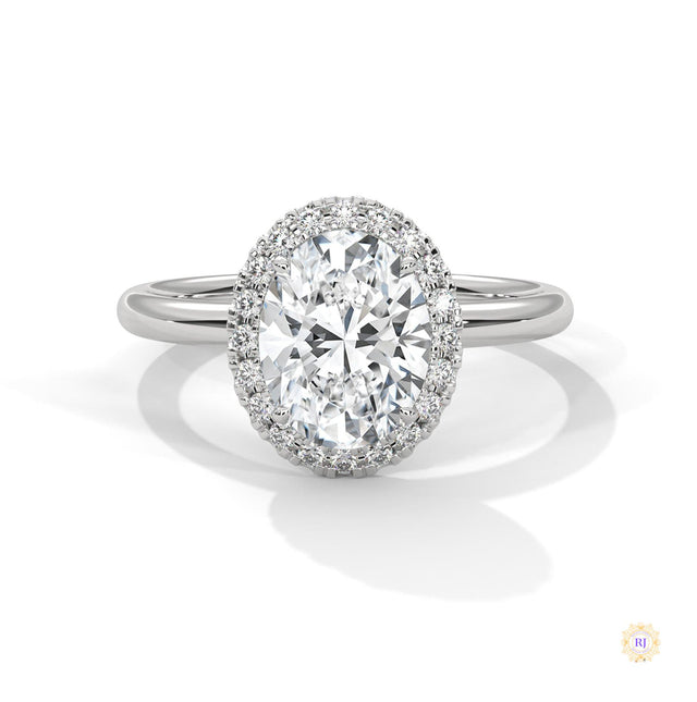 2.20 Ct. Oval Halo Lab Diamond Ring