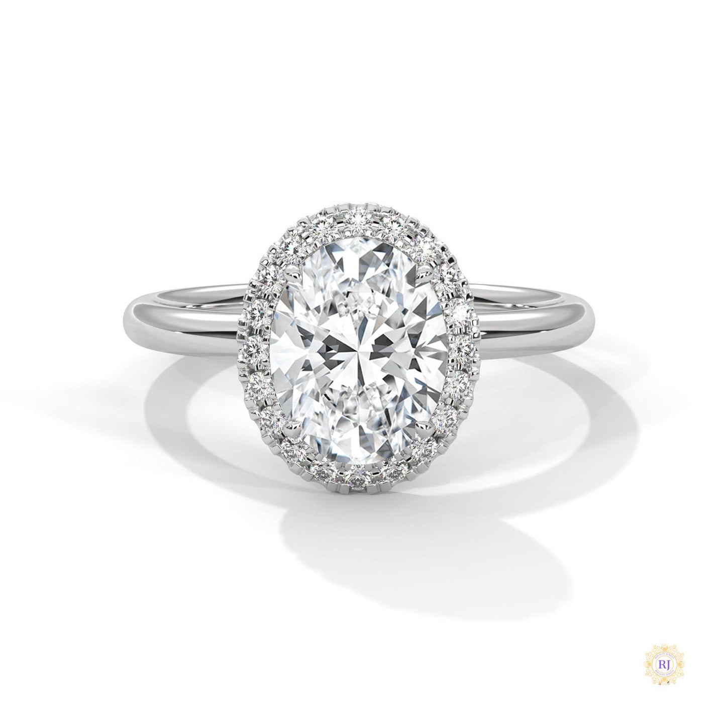 2.20 Ct. Oval Halo Lab Diamond Ring