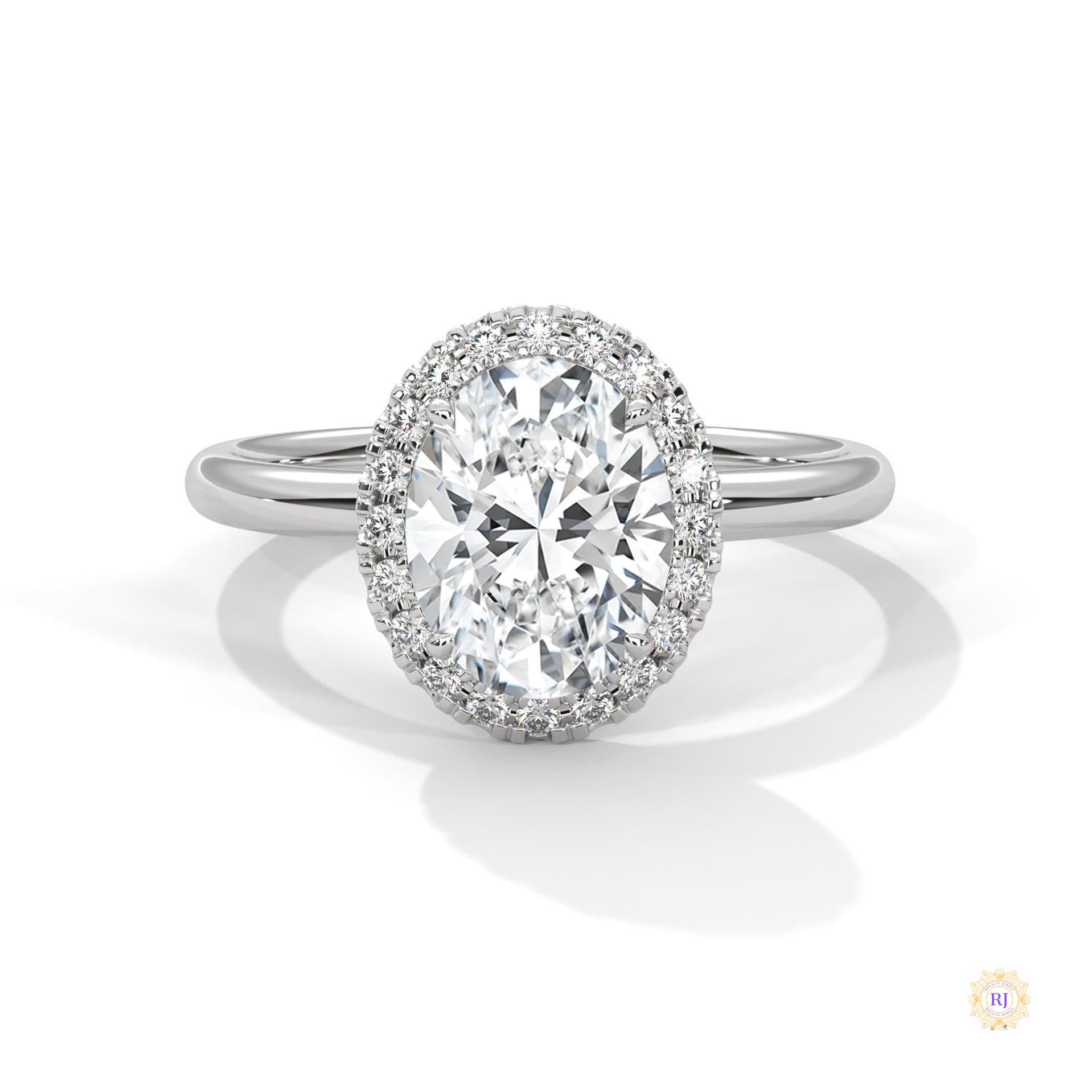 2.20 Ct. Oval Halo Lab Diamond Ring