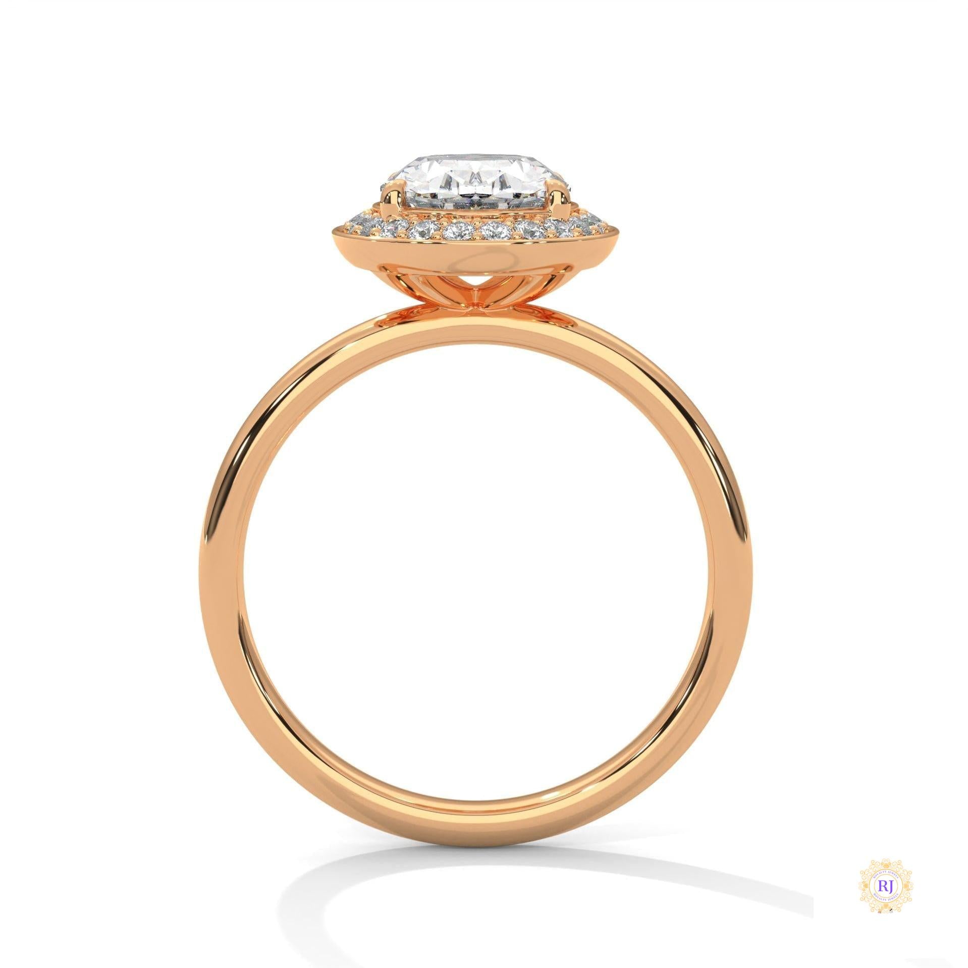 2.20 Ct. Oval Lab Diamond Halo Ring
