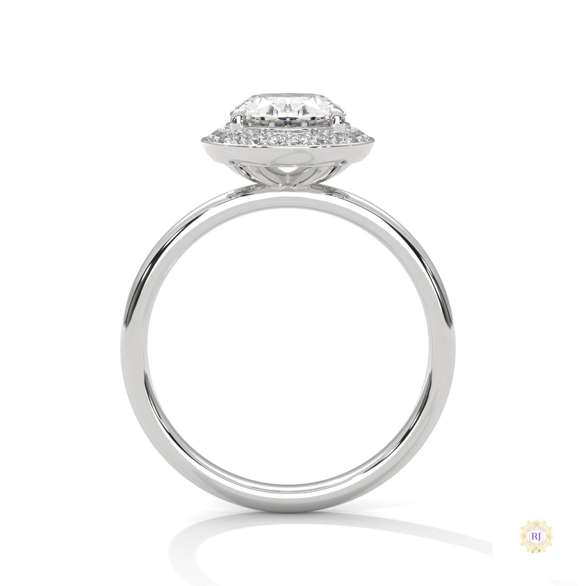 2.20 Ct. Oval Lab Diamond Halo Ring