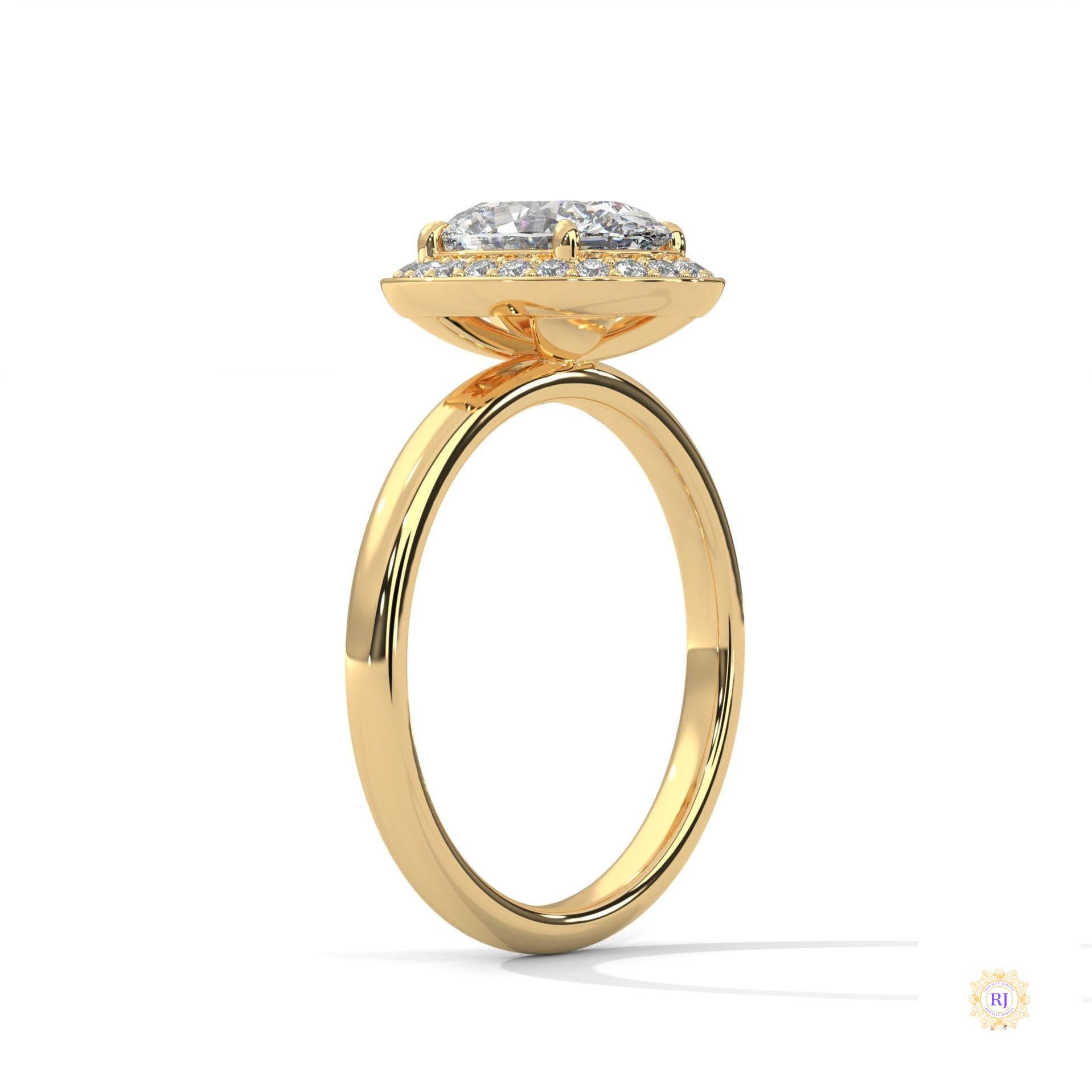 2.20 Ct. Oval Lab Diamond Halo Ring