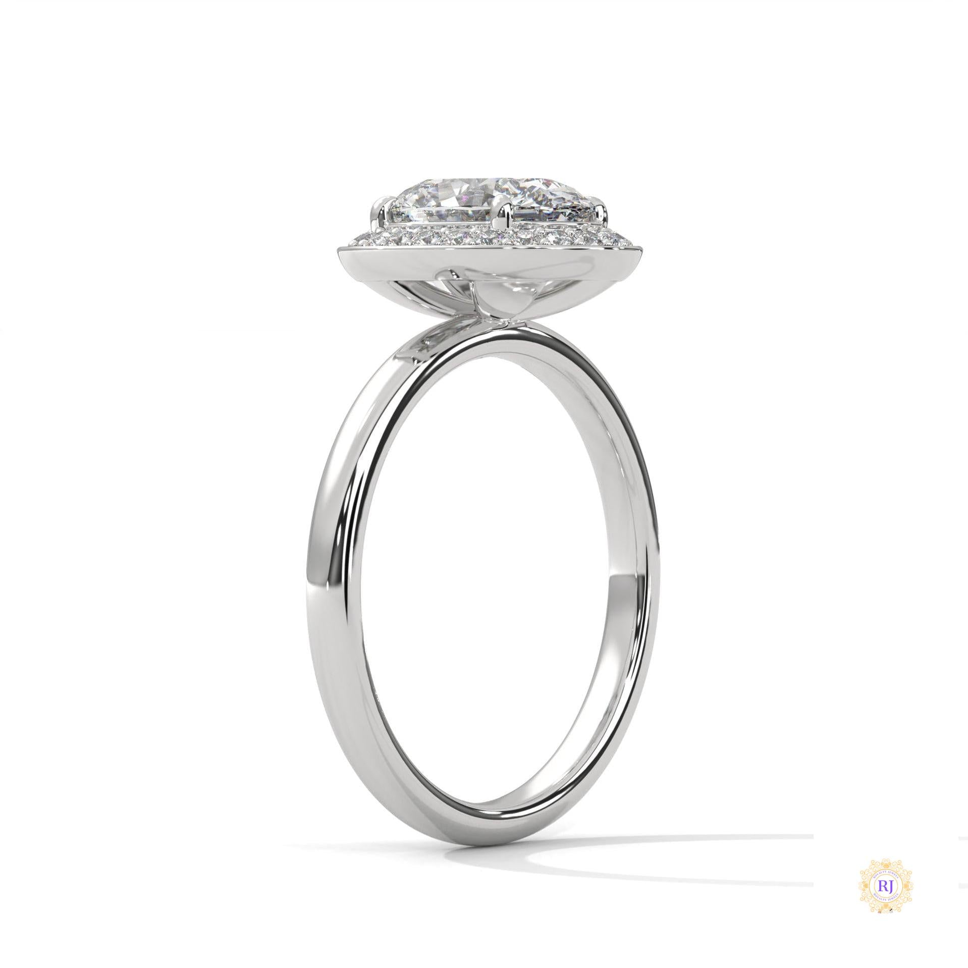 2.20 Ct. Oval Lab Diamond Halo Ring