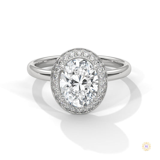 2.20 Ct. Oval Lab Diamond Halo Ring