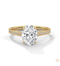 2.20 Ct. Oval Solitaire Pavé Lab Diamond Ring