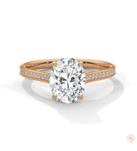 2.20 Ct. Oval Solitaire Pavé Lab Diamond Ring