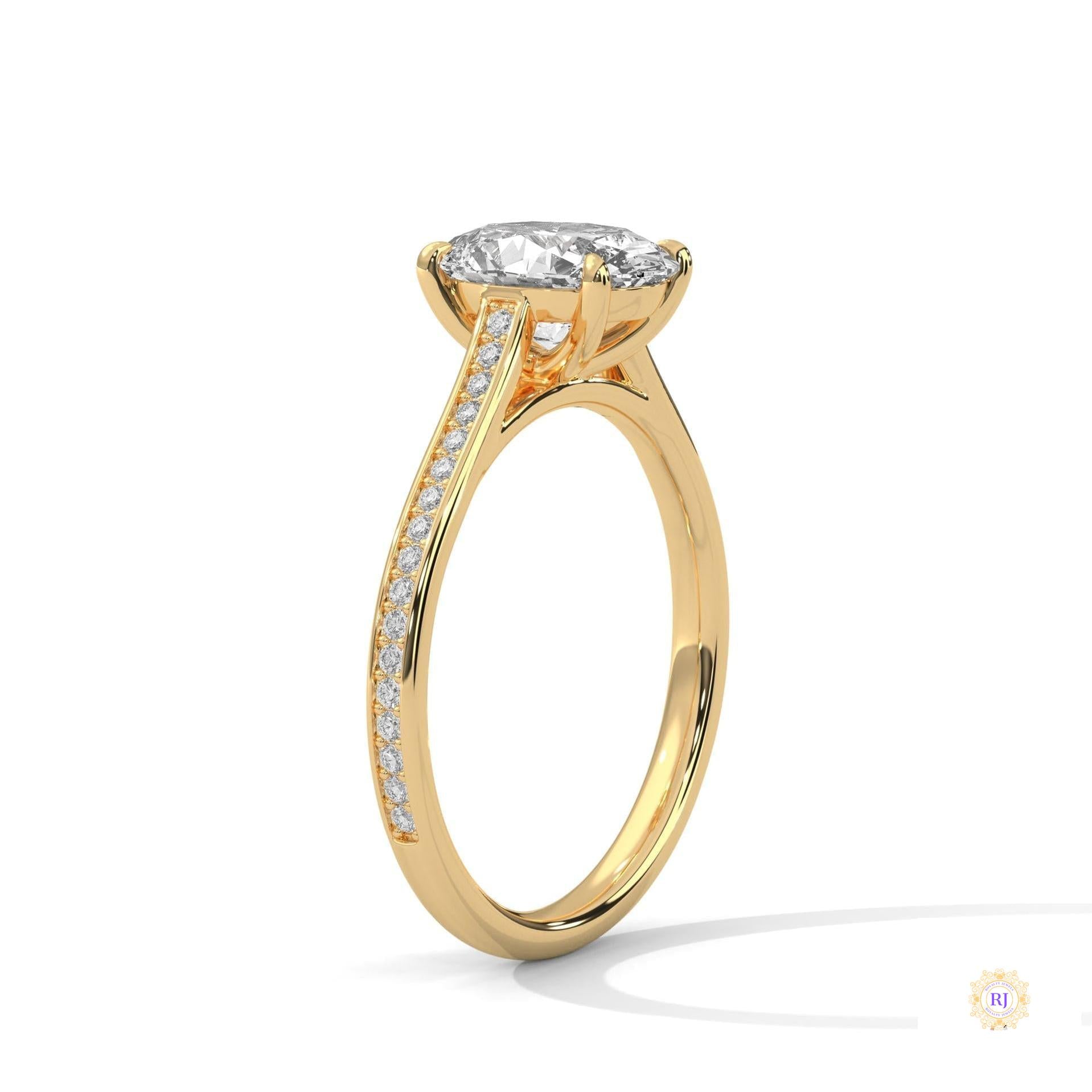 2.20 Ct. Oval Solitaire Pavé Lab Diamond Ring