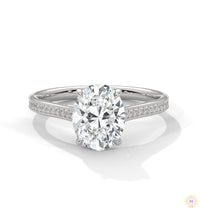 2.20 Ct. Oval Solitaire Pavé Lab Diamond Ring