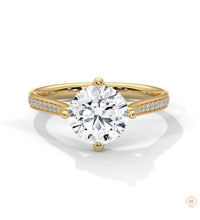 2.20 Ct. Pavé Diamond Solitaire Ring