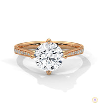 2.20 Ct. Pavé Diamond Solitaire Ring