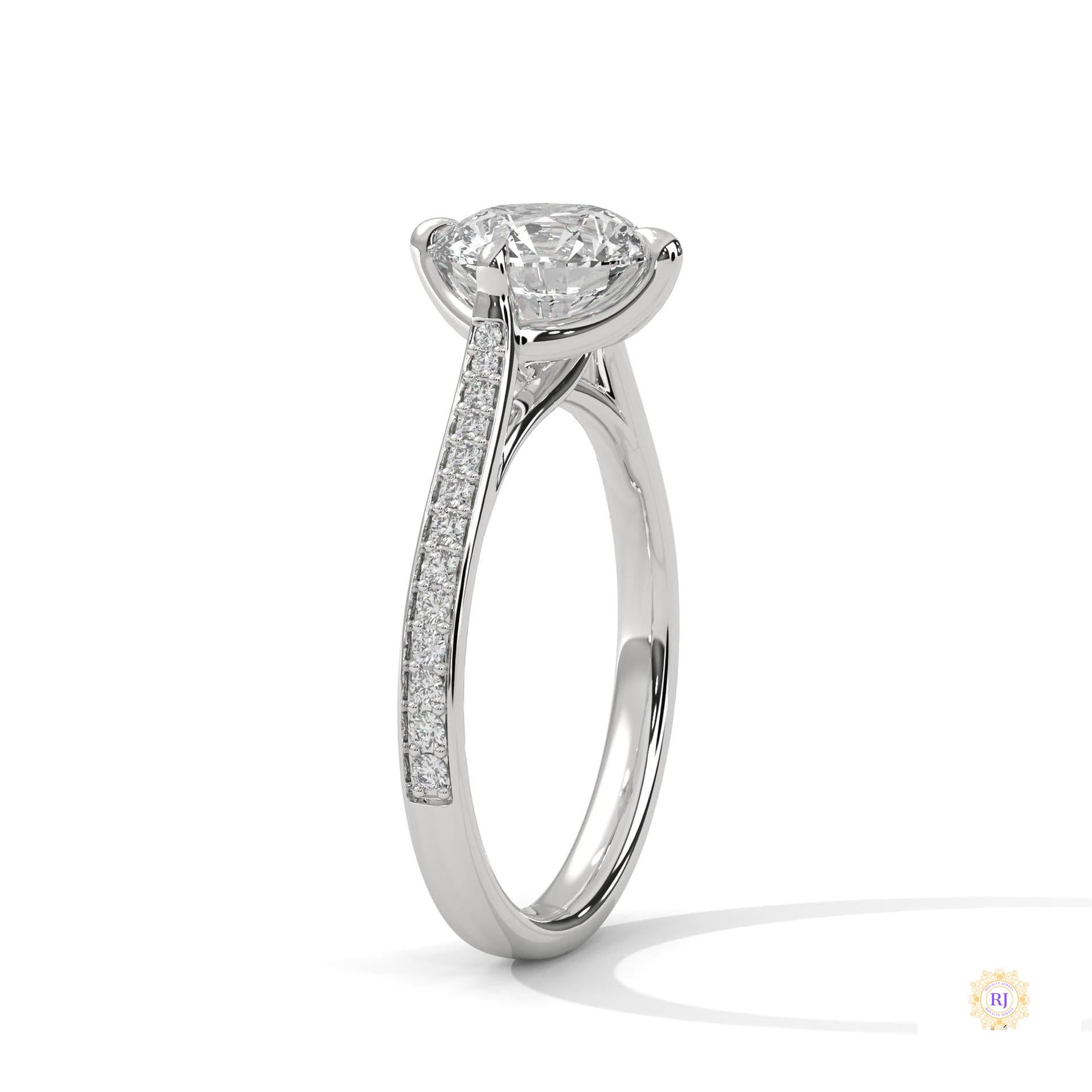 2.20 Ct. Pavé Diamond Solitaire Ring