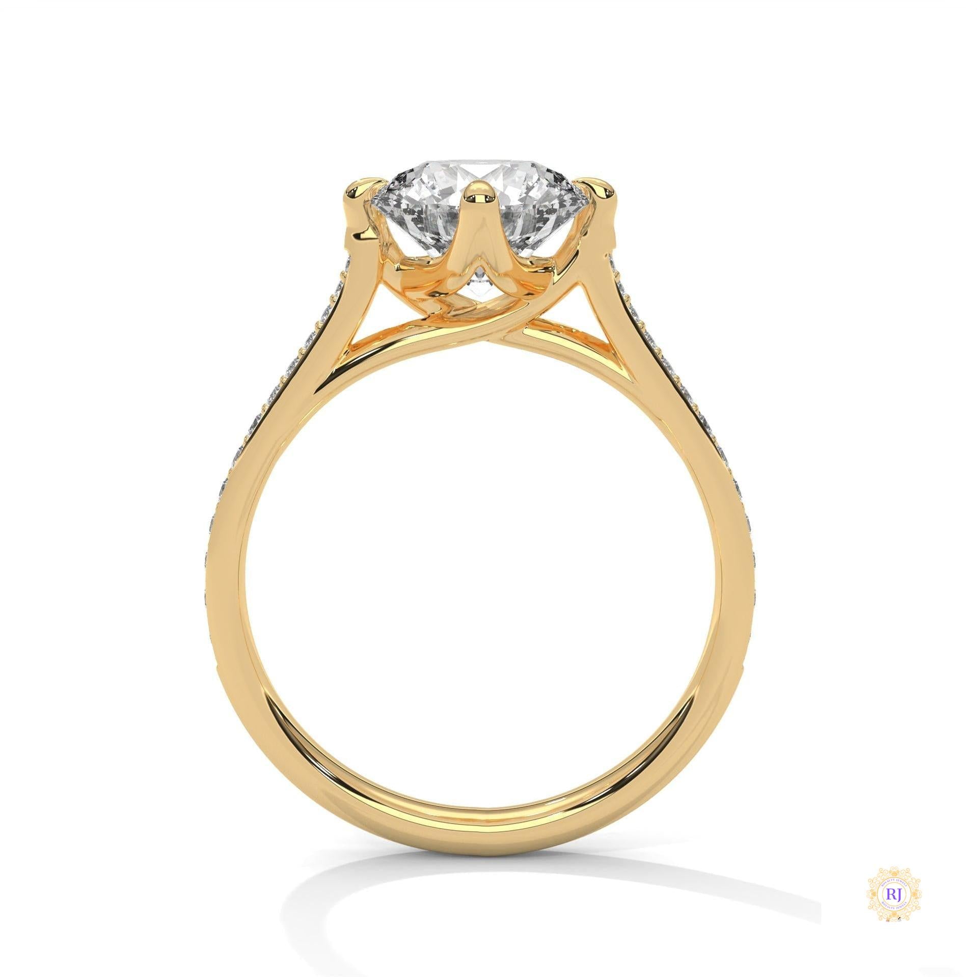 2.20 Ct. Pavé Diamond Solitaire Ring