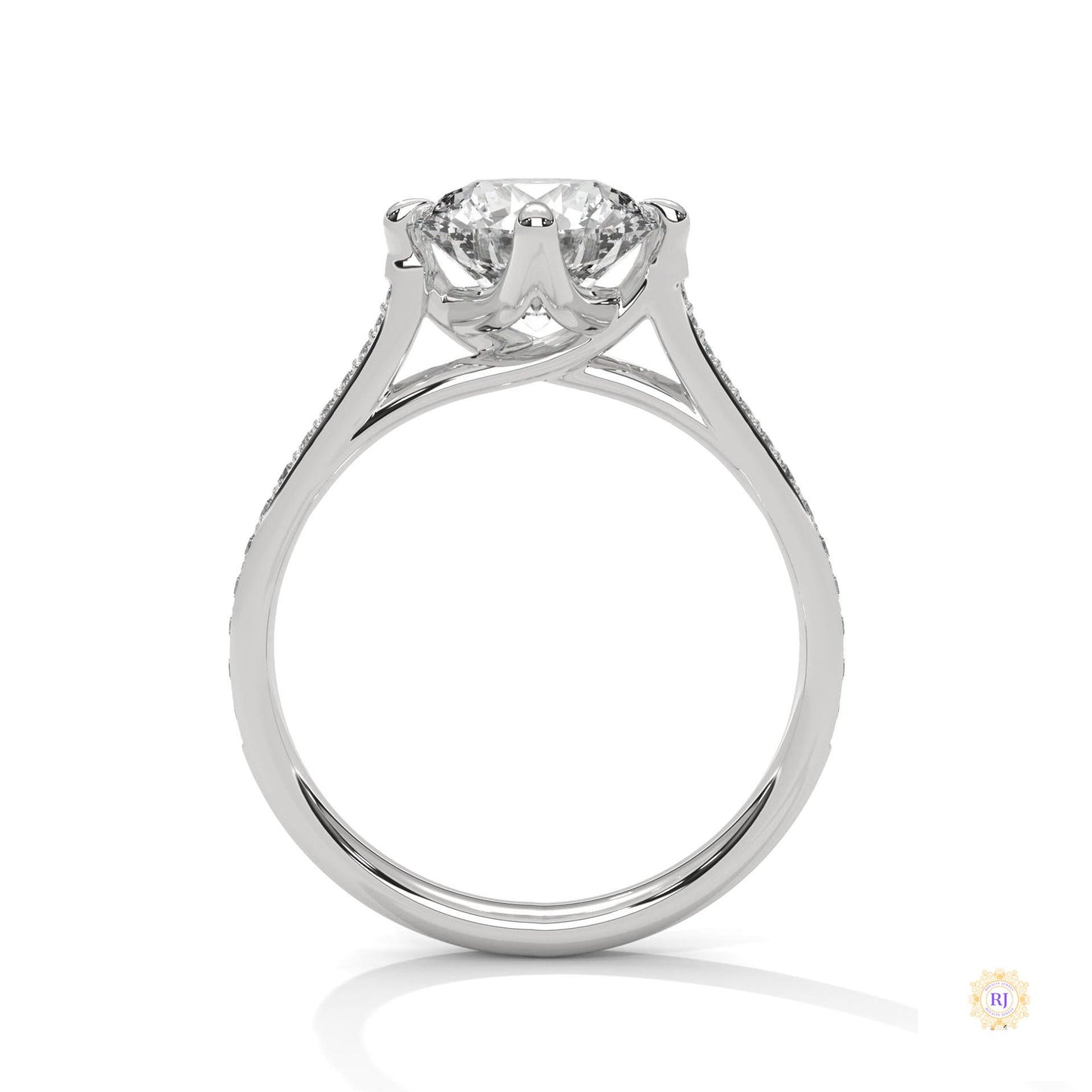 2.20 Ct. Pavé Diamond Solitaire Ring