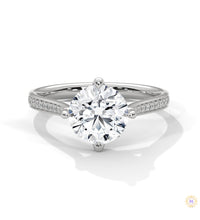 2.20 Ct. Pavé Diamond Solitaire Ring