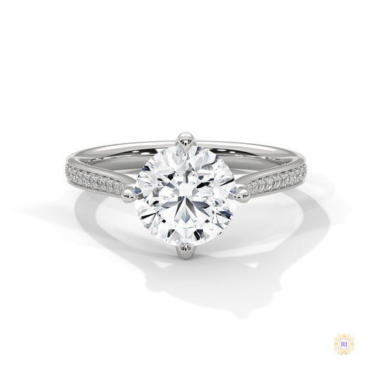 2.20 Ct. Pavé Diamond Solitaire Ring
