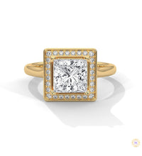 2.20 Ct. Princess-Cut Halo Lab Diamond Ring