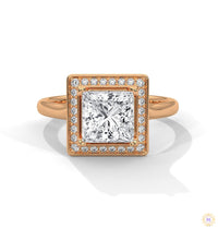 2.20 Ct. Princess-Cut Halo Lab Diamond Ring