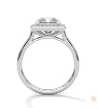 2.20 Ct. Princess-Cut Halo Lab Diamond Ring