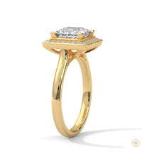 2.20 Ct. Princess-Cut Halo Lab Diamond Ring