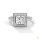 2.20 Ct. Princess-Cut Halo Lab Diamond Ring