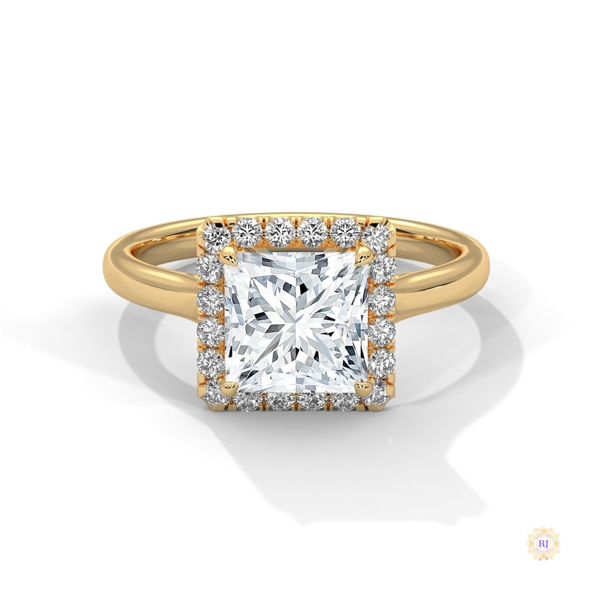 2.20 Ct. Princess-Cut Lab Diamond Ring
