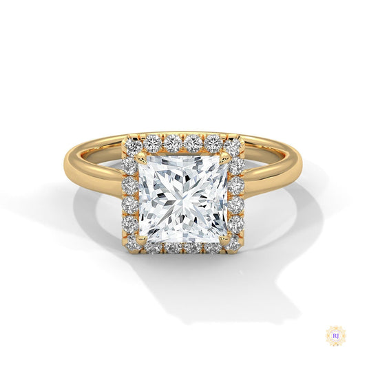 2.20 Ct. Princess-Cut Lab Diamond Ring