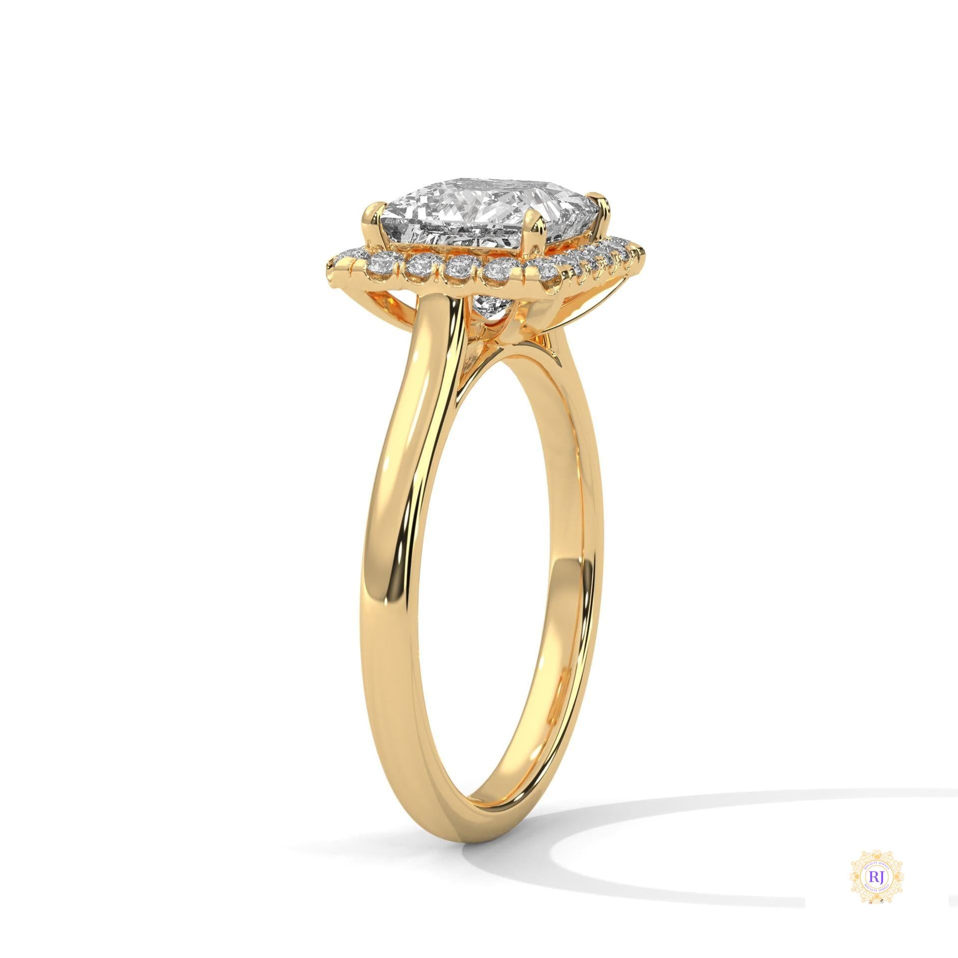 2.20 Ct. Princess-Cut Lab Diamond Ring