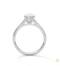 2.25 Ct Oval Lab Diamond pave Engagement Ring
