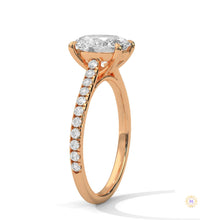 2.25 Ct Oval Lab Diamond pave Engagement Ring