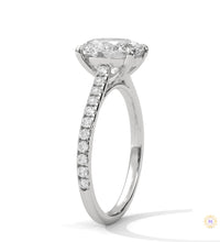 2.25 Ct Oval Lab Diamond pave Engagement Ring