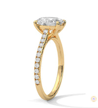 2.25 Ct Oval Lab Diamond pave Engagement Ring