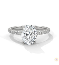 2.25 Ct Oval Lab Diamond pave Engagement Ring