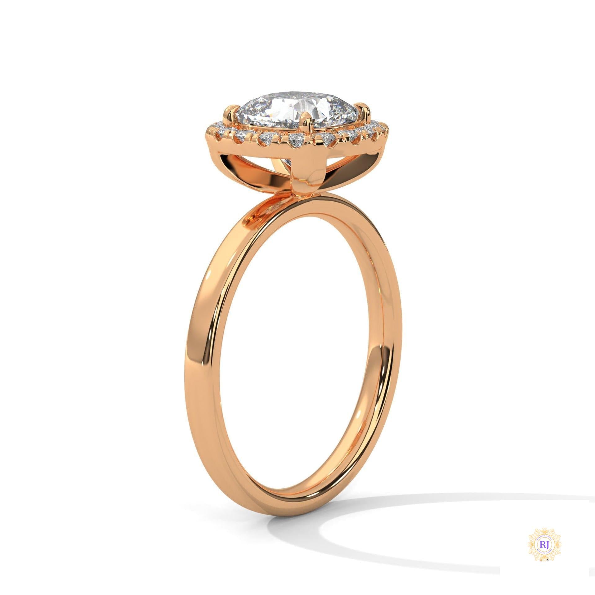 2.25 Ct. Cushion Halo Lab Diamond Ring