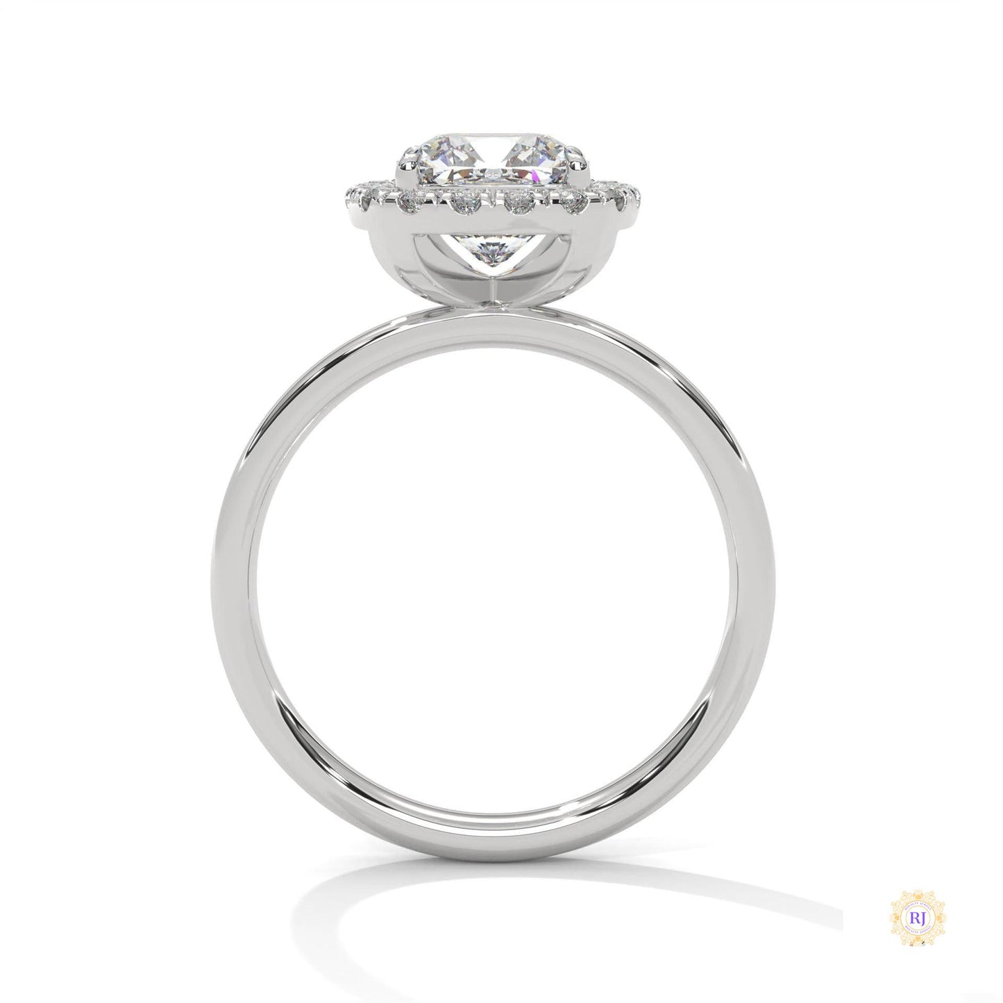 2.25 Ct. Cushion Halo Lab Diamond Ring