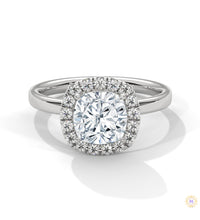 2.25 Ct. Cushion Halo Lab Diamond Ring